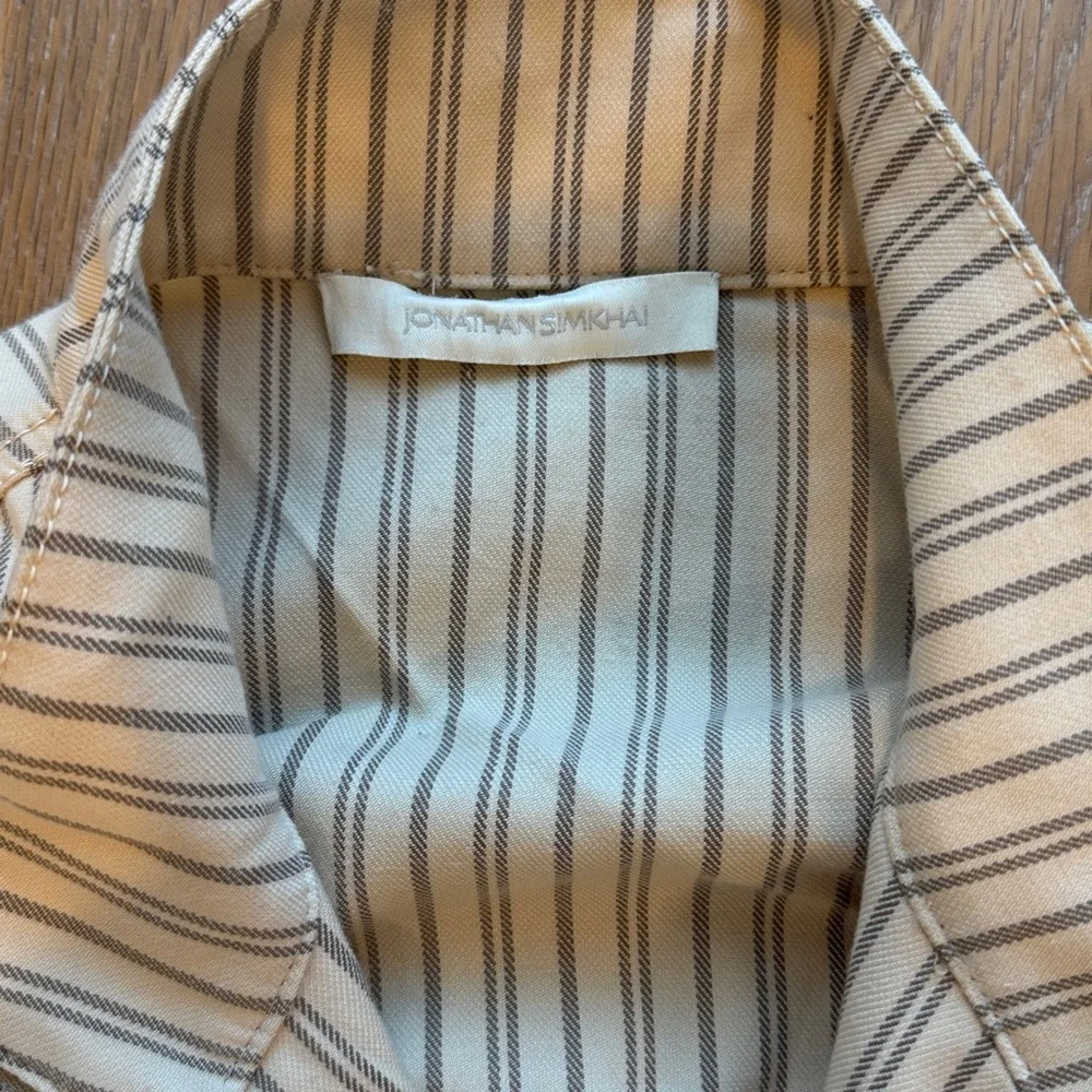 Jonathan Simkhai Rae Beige Cargo Jacket Ecru Striped